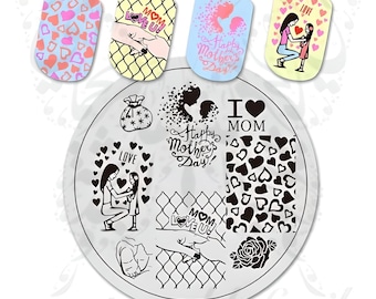 Mother Day Nail Art Mom Love Stamping Plate