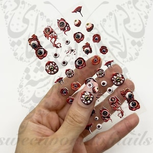 Halloween Scary Eyes Blood Eyeball Nail Art Stickers
