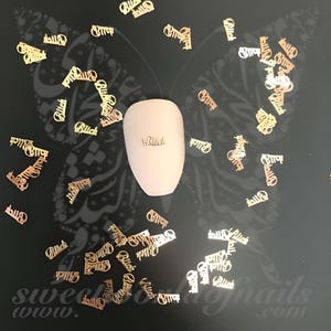 Bi*ch Nails Gold Copper Thin Metallic Nail Charms |Sassy Letter Nail Accessories | Attitude 3D Nail Charms | DIY Bad Girl Nails