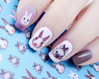 Easter Nails bunny Rabbit nail water Decals