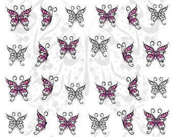 Butterfly Nail Art Nail water decals slides
