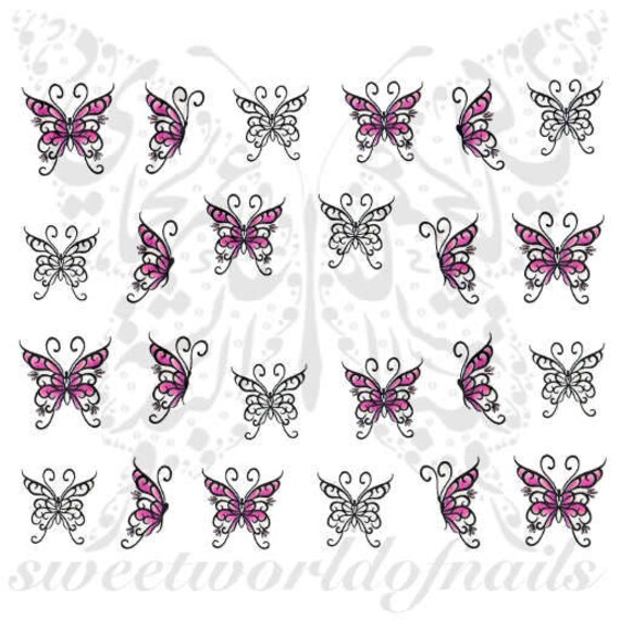 Butterfly Nail Art Nail Water Decals Slides 