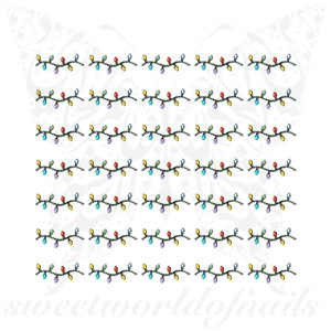 Christmas Lights Nail Art Water Decals