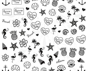 Sommer Nail Art Wasserabziehbilder