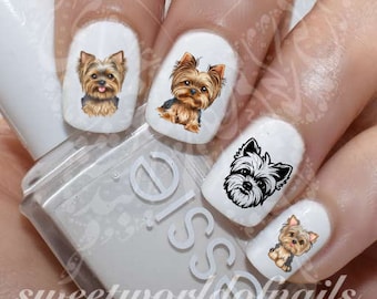 Yorkshire Terrier Nail Art Wassernagel Abziehbild