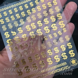 Money Dollar Sign Gold Stickers