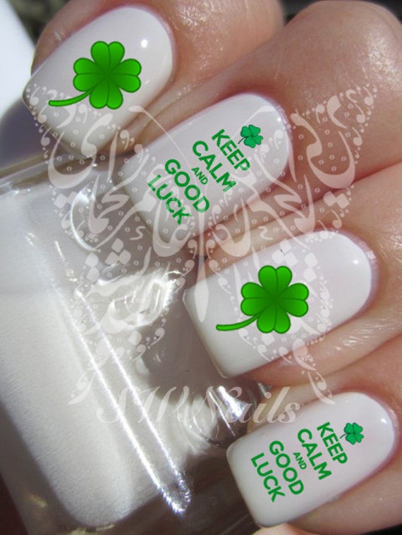 Clover Good Luck Nail Art Nail Water Decals Transfers Wraps Etsy