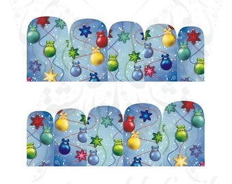 Christmas Nail Art Lights Full Nail Wraps