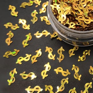 Dollar Sign Money Confetti Glitter Nail Decoration