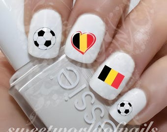 ベルギーワールドカップ ユーロカップ ネイルアート サッカーボール サッカーウォーターデカール