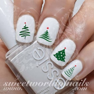 Christmas Tree Nail Art Water Decals Nail Transfers Wraps