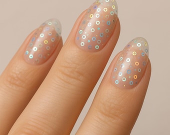 Holographic Transparent Circles Nail Foil Paper Nail Art