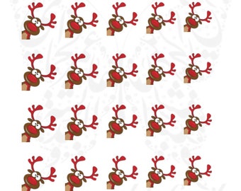 Christmas Nail Art Rudolph The Reindeer Water Decals