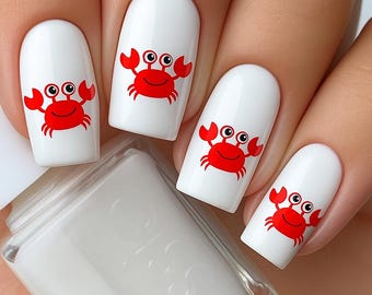 Decalcomanie ad acqua per nail art con granchio rosso