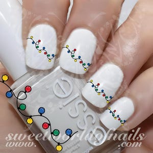 Christmas Nail Art Lights Christmas  Water Decals
