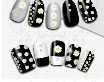 Gänseblümchen Nail Art Frühling Sommer Blumenaufkleber