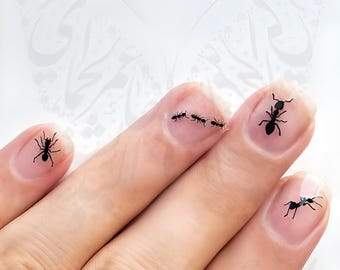 Pegatinas de uñas con diseño de hormigas - Negras o blancas