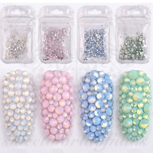 Pastel Opal Crystal Nail Art Rhinestones 3d Flatback Charms