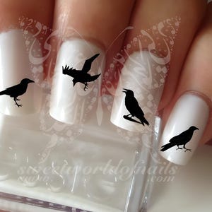 Black Crow/Raven Nail Art Nail Water Decals