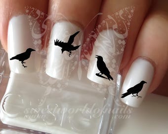 Black Crow/Raven Nail Art Nail Water Decals