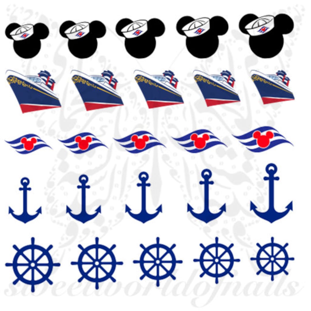Summer Nail Art Disney Cruise Nail Decals Etsy