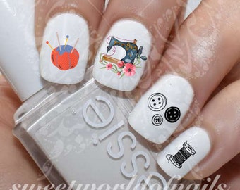 Sewing Nail Art Sewing Machine Threads Nail decals