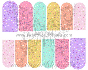 Sprinkles Nail Art Water Full Wraps Transfers