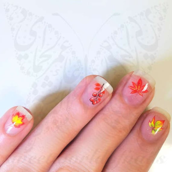 12 Blatt Nagelsticker Set – Herbst & Sommer Blätter, Ahornblatt DIY Nail Art Aufkleber