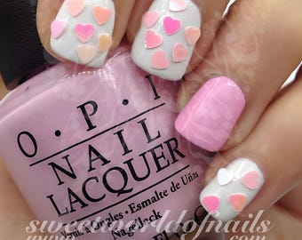 3D Mini Pink Hearts Nail Art Decoration