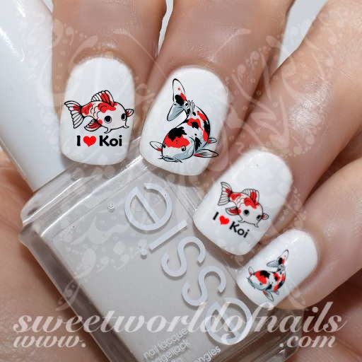 Koi Fish Nail Art Nail Water Decals - Etsy