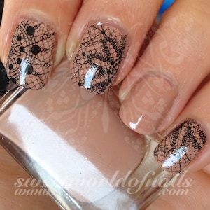 Black Lace Water Decals Transfers Wraps