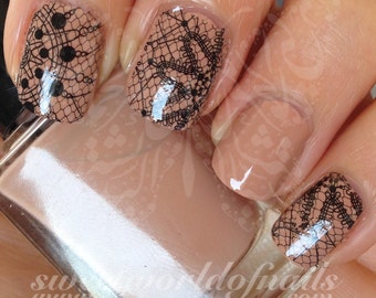 Stickers Décalcomanies Pour Nail Art – Motifs Talons, Dentelle – Accessoire Ongles Décoratif – Neuf