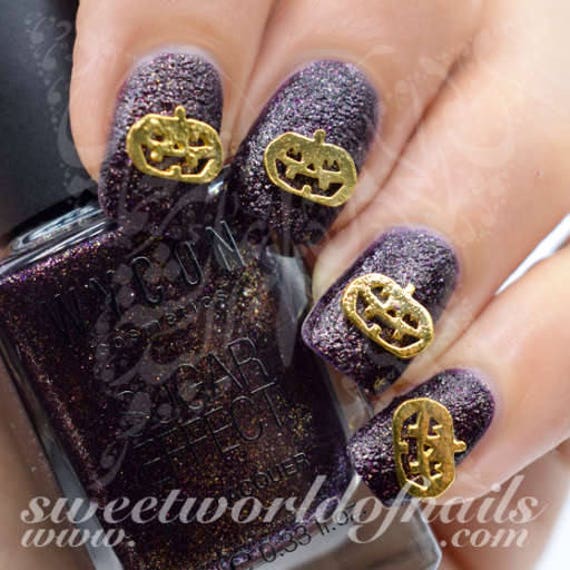 3d Gold Star Rhinestones Nail Art Decoration charms / 2pcs