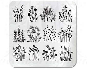 Spring Nails Flower Nail Stamping Plate