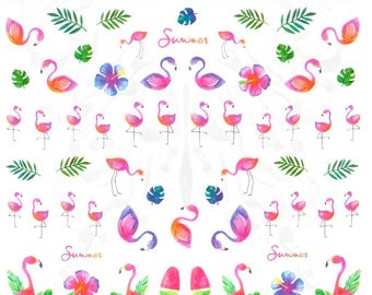 Flamingo Nails Water Decals