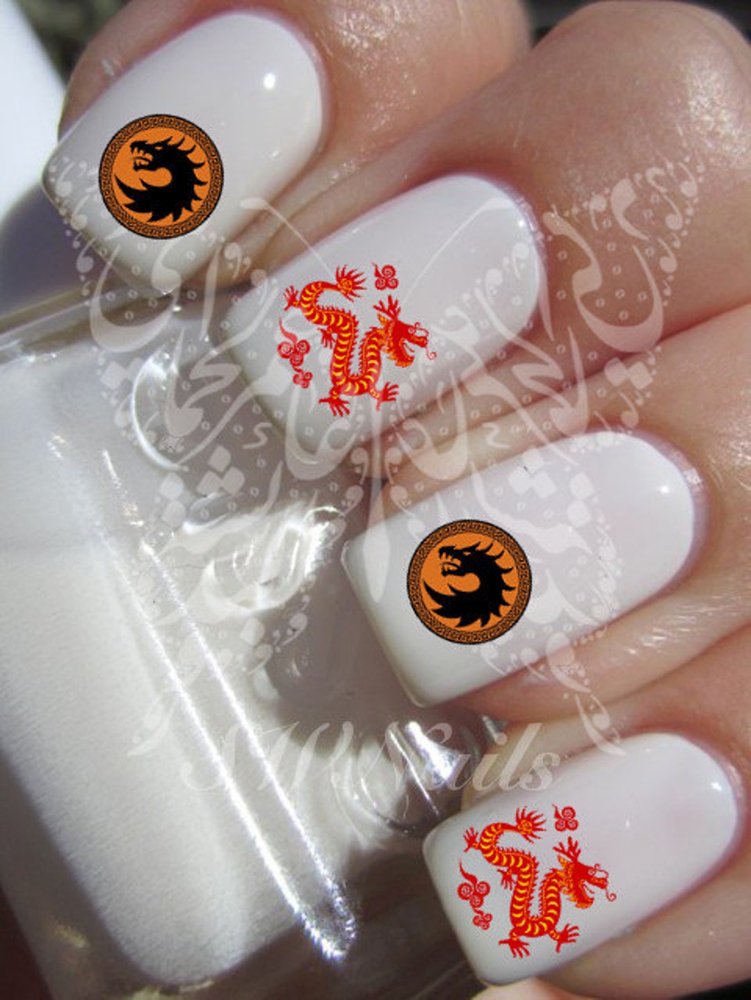 dragon chinese new year nail art
