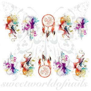 Dreamcatcher Nail Art water decals