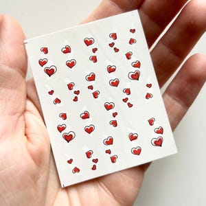 Valentine&#39;s Day Nail Art Red Hearts Water Decals
