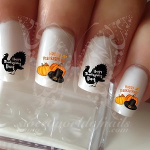 Happy Thanksgiving Nail Art Türkei Wasser Abziehbilder