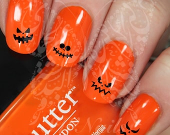 Halloween Nail Art Scary Faces Water Decals