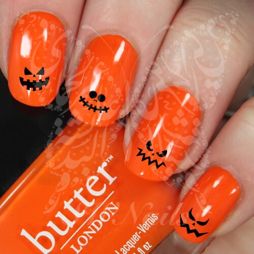 Halloween Nail Art Scary Faces Water Decals Wraps Etsy
