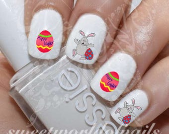 Oster Nail Art Bunny Ei Wasser Decals Nagel Transfers Wraps