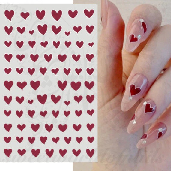 Nail stickers hearts deals