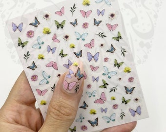 Spring Nail Art Butterflies Nail Stickers