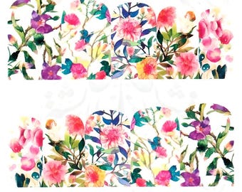 Frühling Nail Art Blumen voller Wraps