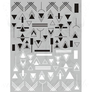 Black White Geometric Nail Art Stickers