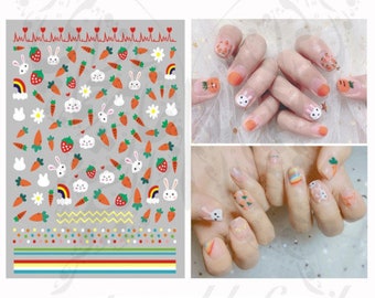 Easter Nail Art Bunny Easter Carrot Nail Stickers