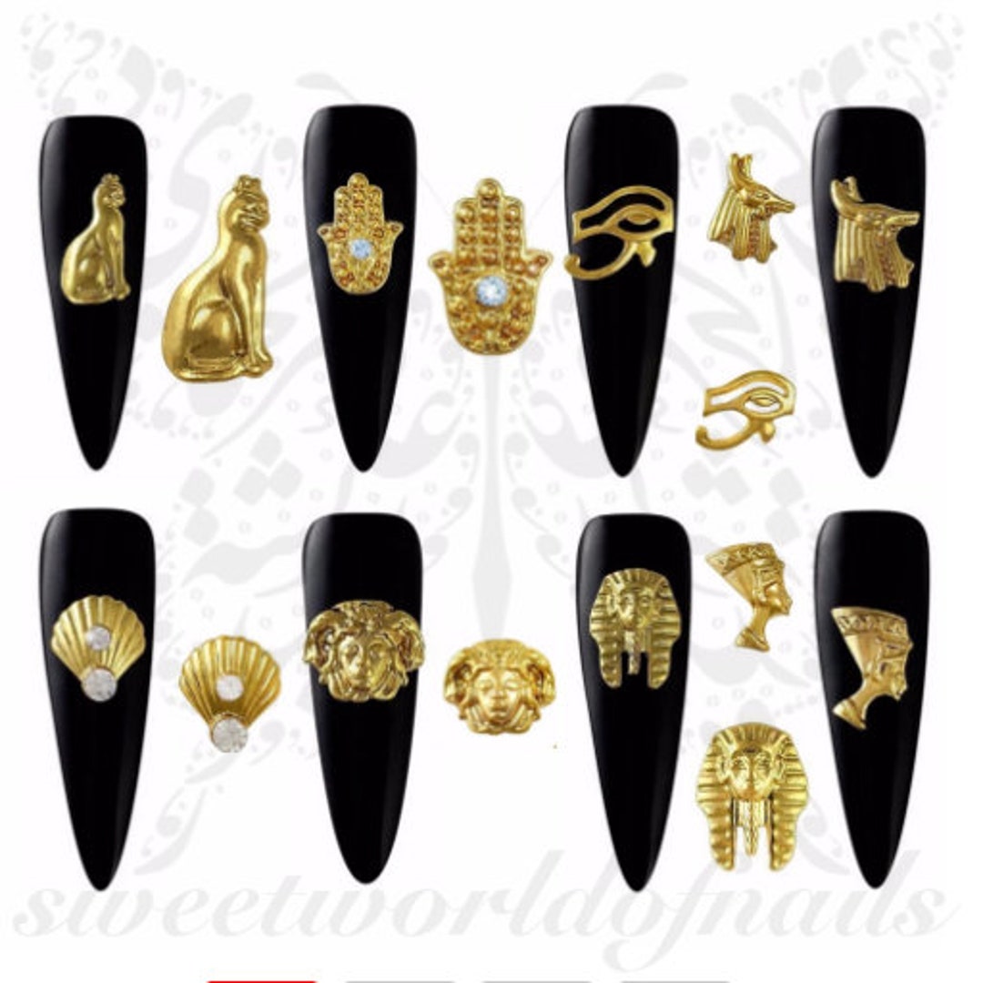 3d Egyptian Pharaoh Cleopatra Nail Art Charms Etsy