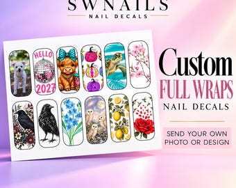 Individuell gestaltete Nagelfolien, personalisierte Wasserschiebefolien, Ihr Foto oder Design, individuelle Nagelsticker, DIY-Nagelfolien