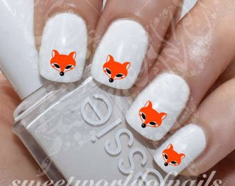 Cute Fox Nail Art Nail Water Decals Transfers Wraps